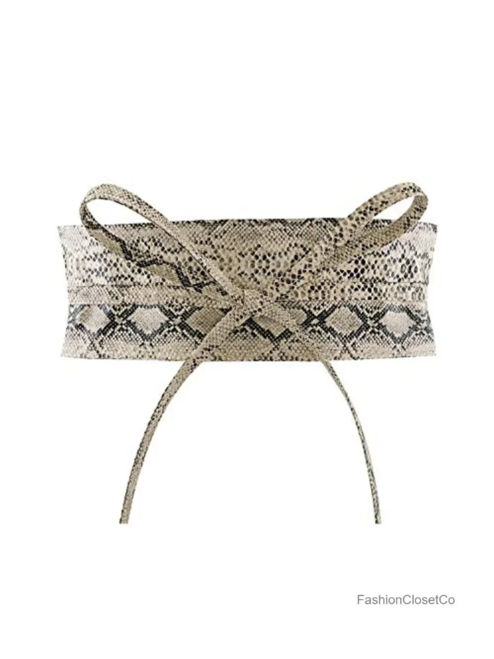 Women's PU Leather Cinch Belt Self Tie Wrap Bowknot Waistband